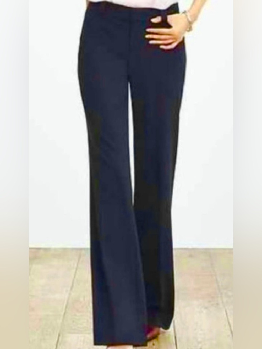 Banana Republic Jackson Fit Navy Wide-Leg Dress Pants Size 8